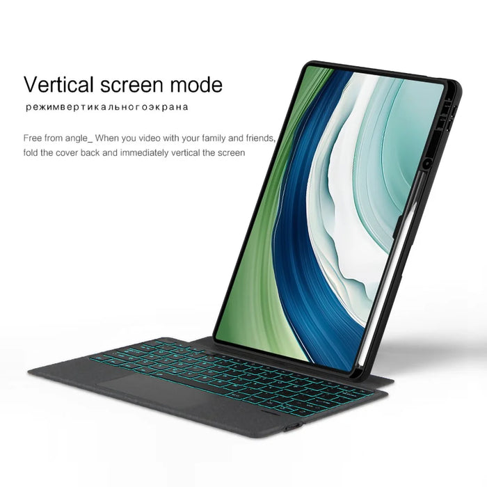For Huawei MatePad Pro 13.2 Leather Case + Bluetooth-compatible Keyboard with Backlight Trackpad - 6