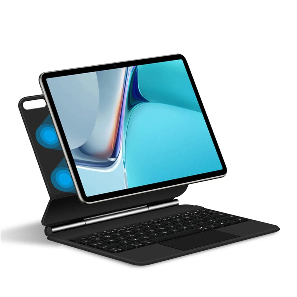 For Huawei MatePad 11 (2021) Magnetic Floating Bluetooth-compatible Keyboard + Leather Tablet Case - 1