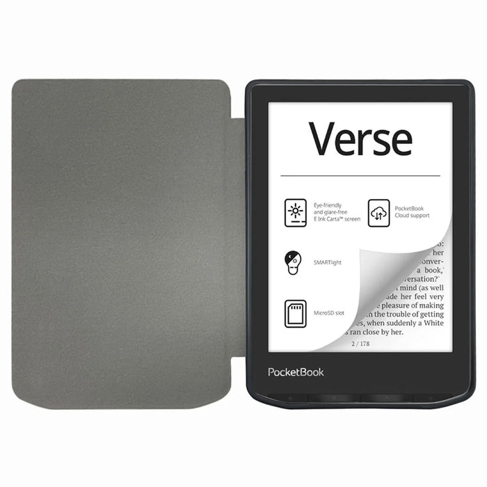 For Pocketbook Verse Pro PB629 / 634 Leather Case E-Reader Auto Sleep / Wake Protective Cover - Black - 2