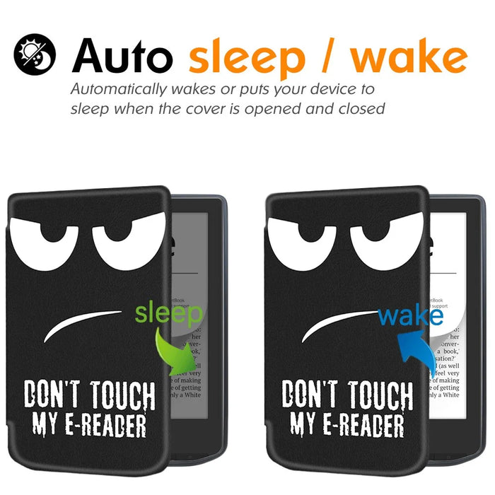For PocketBook Verse Pro Leather Case E-Reader Cover with Auto Sleep / Wake - Don't Touch My E-Reader - 3