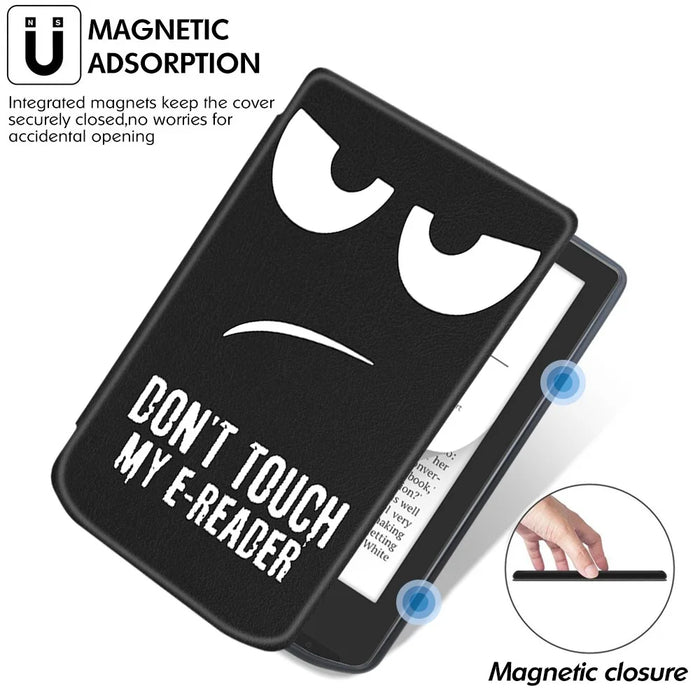 For PocketBook Verse Pro Leather Case E-Reader Cover with Auto Sleep / Wake - Don't Touch My E-Reader - 5