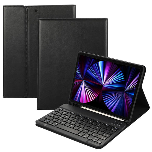 For iPad Air 11 (2026) / (2025) / (2024) / Pro 11 (2022) / (2021) / (2020) / Air (2022) / (2020) Bluetooth-Compatible Keyboard Leather Case - Black - 1