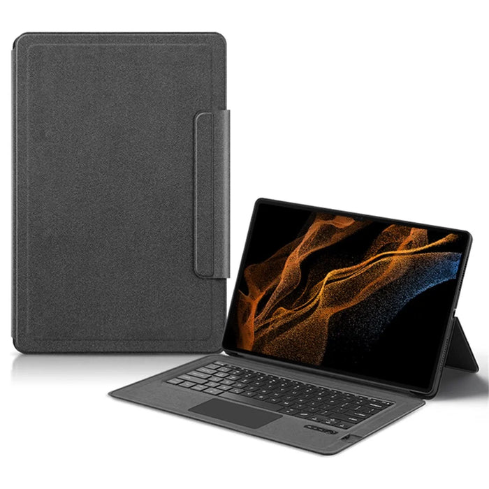 For Samsung Galaxy Tab S10 Ultra / S9 Ultra / S8 Ultra Leather Case + Touchpad Bluetooth-Compatible Keyboard (without Backlit) - 2