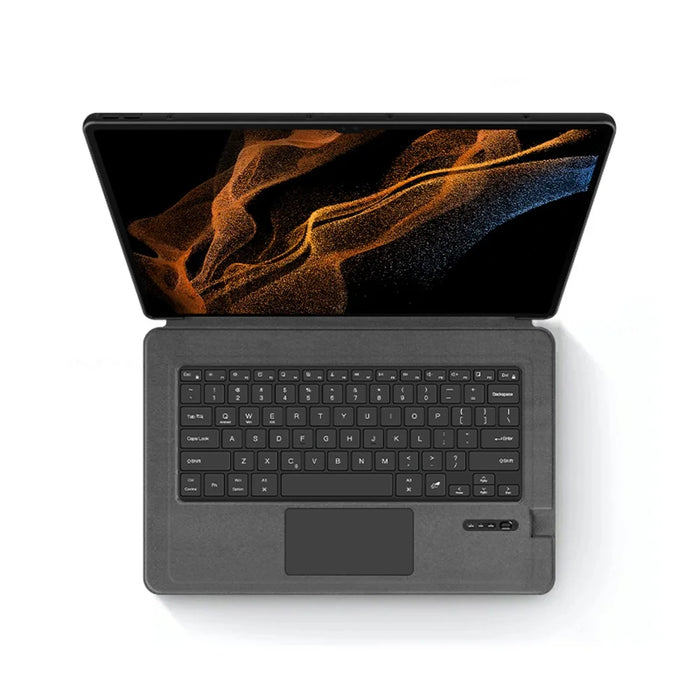 For Samsung Galaxy Tab S10 Ultra / S9 Ultra / S8 Ultra Leather Case + Touchpad Bluetooth-Compatible Keyboard (without Backlit) - 7