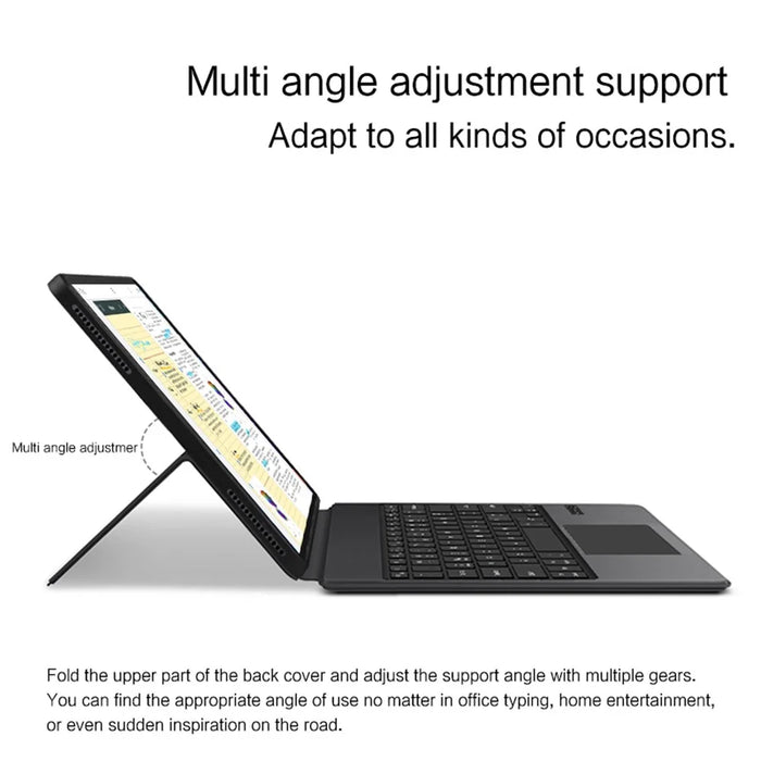 For Samsung Galaxy Tab S10 Ultra / S9 Ultra / S8 Ultra Leather Case + Touchpad Bluetooth-Compatible Keyboard (without Backlit) - 4