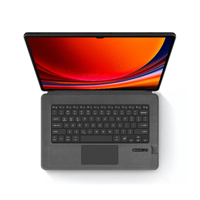 For Samsung Galaxy Tab S10 Ultra / S9 Ultra / S8 Ultra Leather Case + Touchpad Bluetooth-Compatible Keyboard (without Backlit) - 7