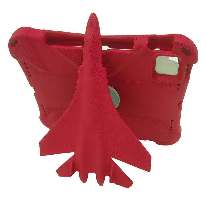 For iPad (2025) / 10.9 (2022) / Air (2020) / (2022) / iPad Pro 11 (2020) / (2021) / (2022) EVA Case Airplane Style Kickstand - Red - 2