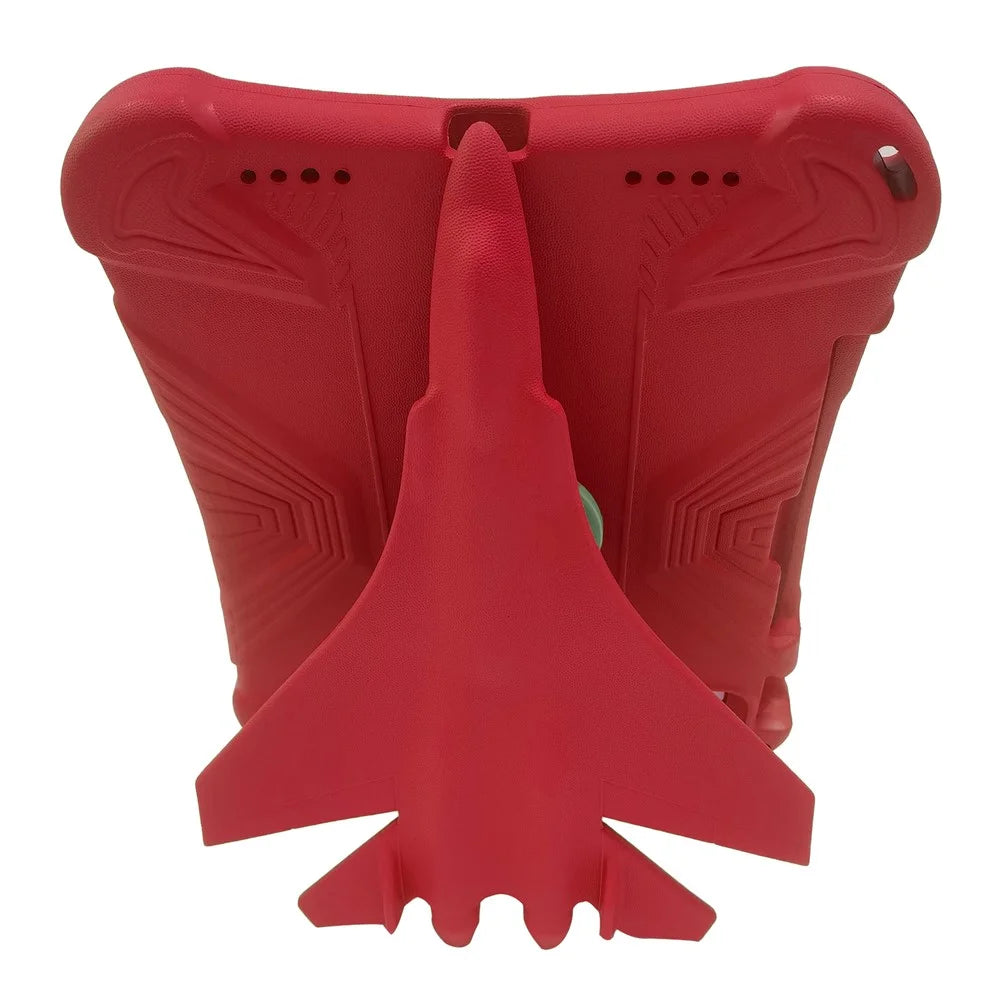 For iPad (2025) / 10.9 (2022) / Air (2020) / (2022) / iPad Pro 11 (2020) / (2021) / (2022) EVA Case Airplane Style Kickstand - Red - 3