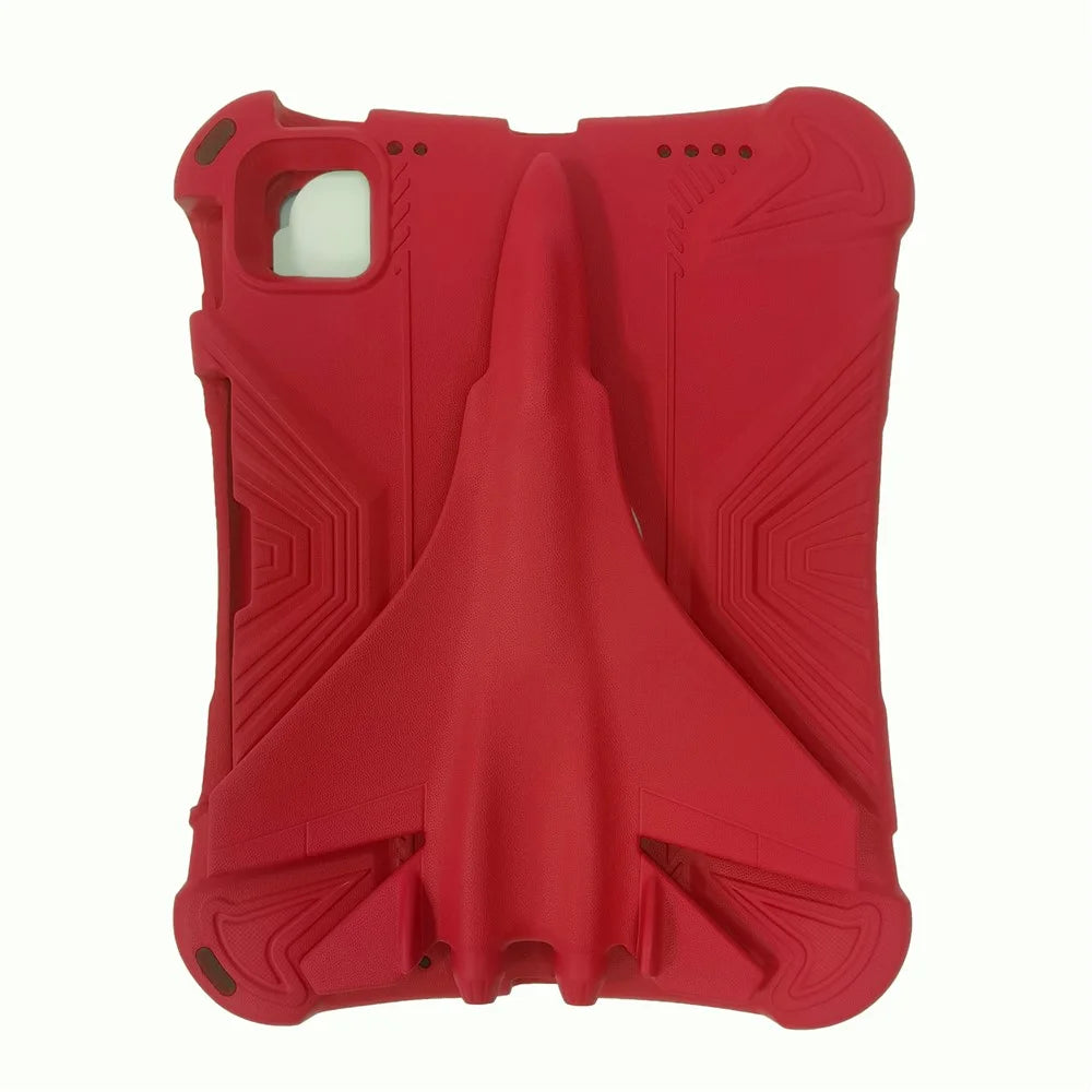 For iPad (2025) / 10.9 (2022) / Air (2020) / (2022) / iPad Pro 11 (2020) / (2021) / (2022) EVA Case Airplane Style Kickstand - Red - 6