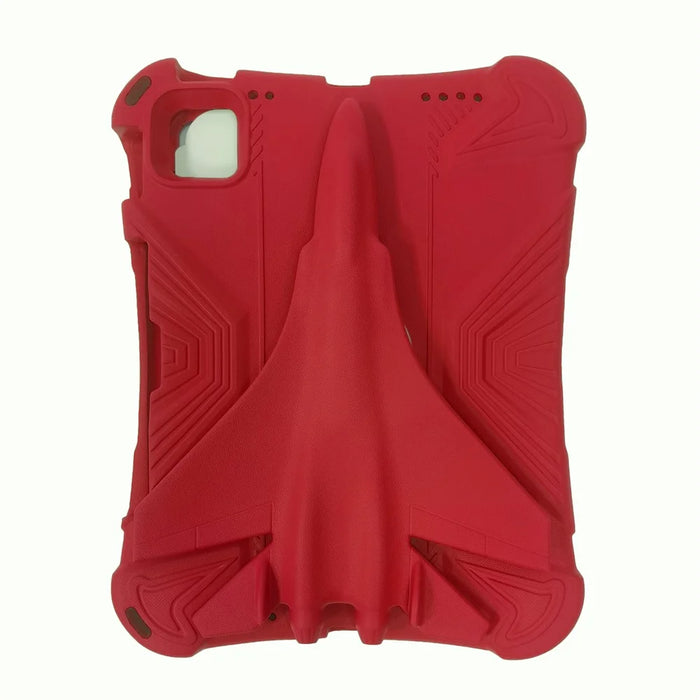 For iPad (2025) / 10.9 (2022) / Air (2020) / (2022) / iPad Pro 11 (2020) / (2021) / (2022) EVA Case Airplane Style Kickstand - Red - 6