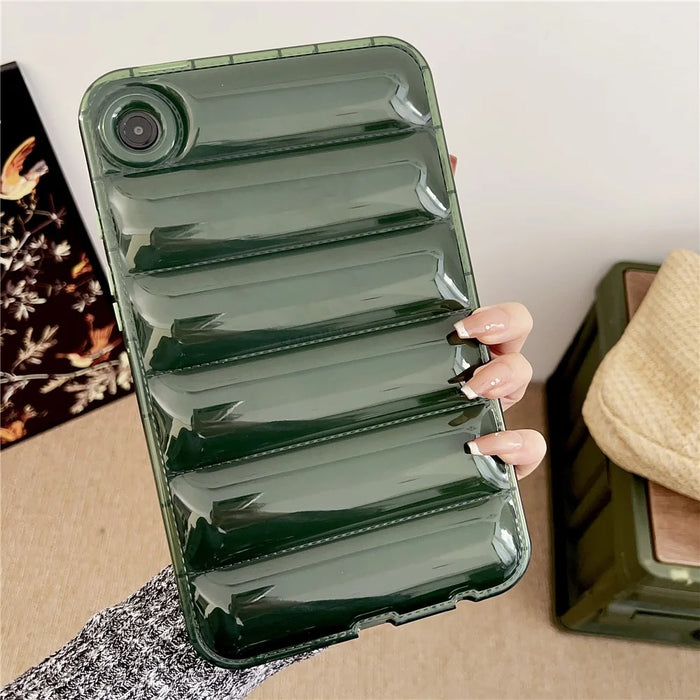 For Samsung Galaxy Tab A9+ Case Soft TPU Down Jacket Grain Tablet Cover - Green - 2