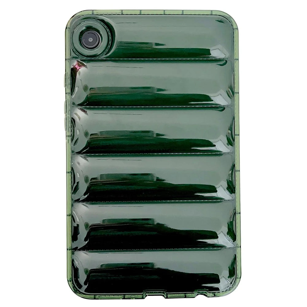 For Samsung Galaxy Tab A9 TPU Case Transparent Down Jacket Design Shock Absorption - Green - 1