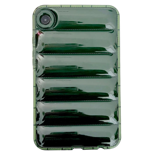 For Samsung Galaxy Tab A9 TPU Case Transparent Down Jacket Design Shock Absorption - Green - 1