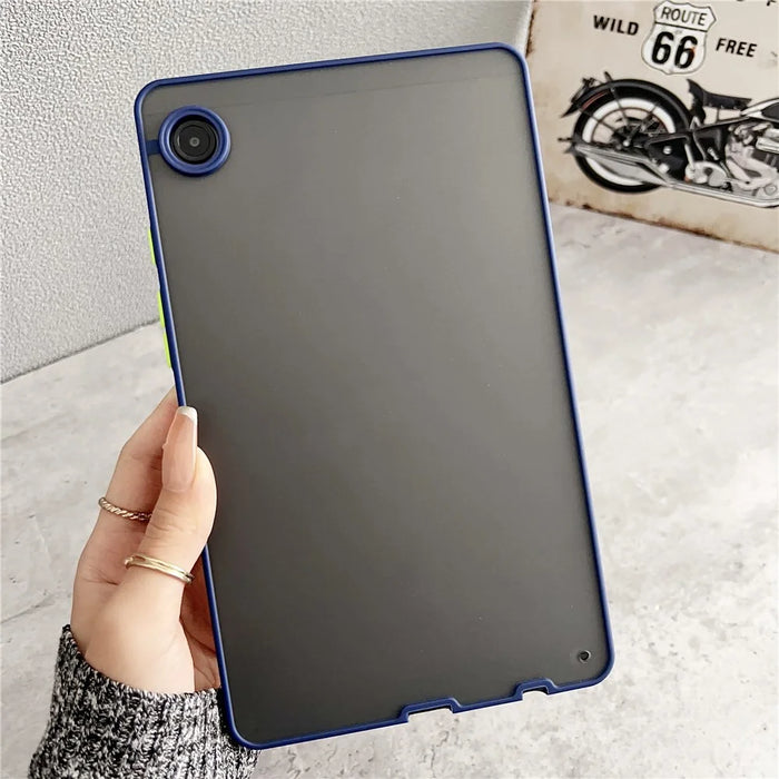 For Samsung Galaxy Tab A9+ Skin Touch Case PC + TPU Anti-Drop Shell Tablet Cover - Blue - 2