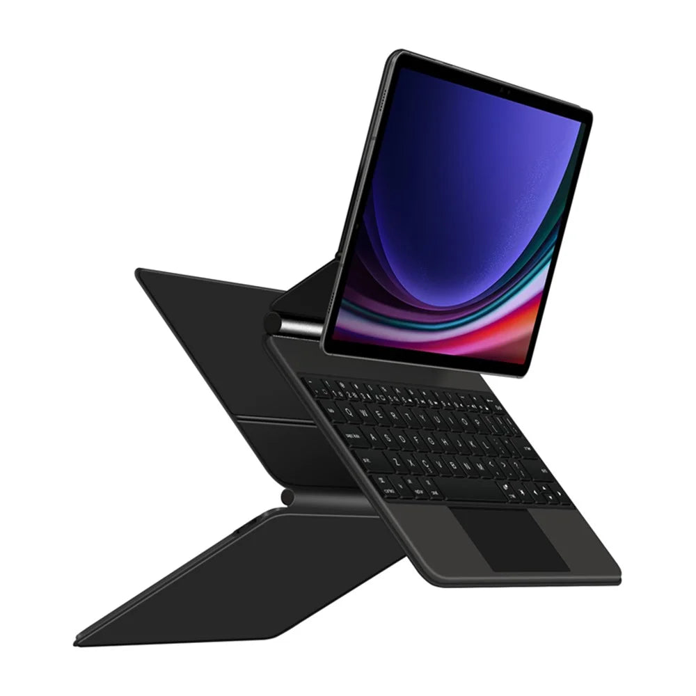 For Samsung Galaxy Tab S10 FE / S9 FE / S9 / S8 / S7 Magnetic Floating Bluetooth-Compatible Keyboard + Leather Tablet Case - 4