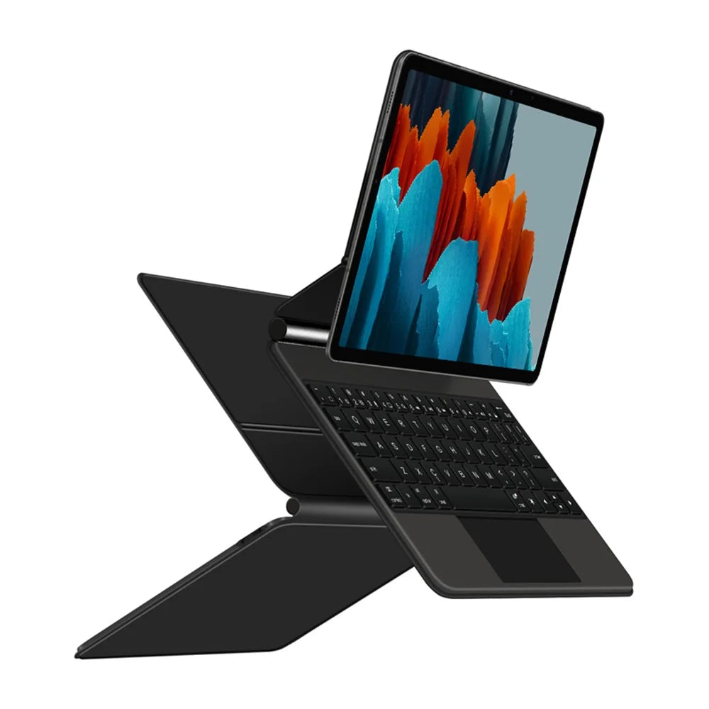 For Samsung Galaxy Tab S10 FE / S9 FE / S9 / S8 / S7 Magnetic Floating Bluetooth-Compatible Keyboard + Leather Tablet Case - 3