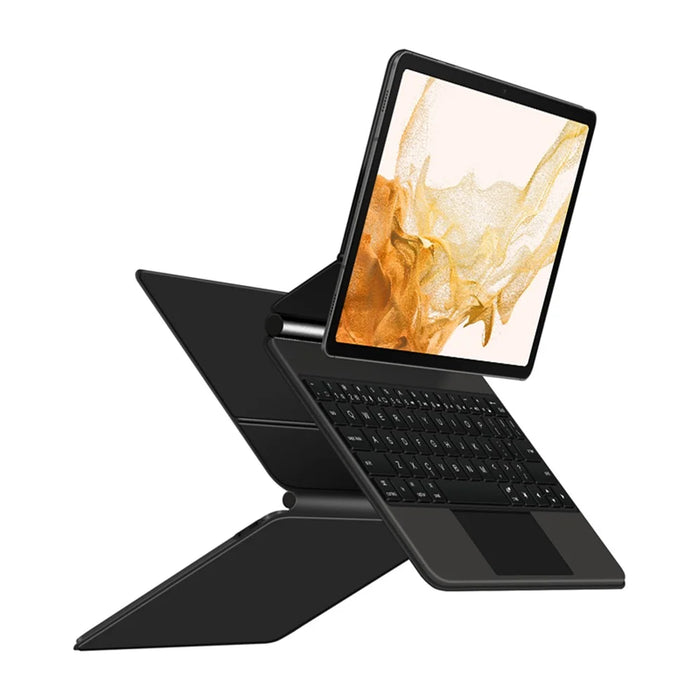 For Samsung Galaxy Tab S10 FE / S9 FE / S9 / S8 / S7 Magnetic Floating Bluetooth-Compatible Keyboard + Leather Tablet Case - 4