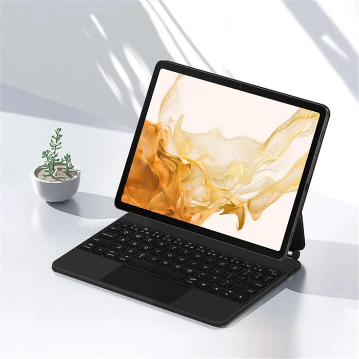 For Samsung Galaxy Tab S10 FE / S9 FE / S9 / S8 / S7 Magnetic Floating Bluetooth-Compatible Keyboard + Leather Tablet Case - 5