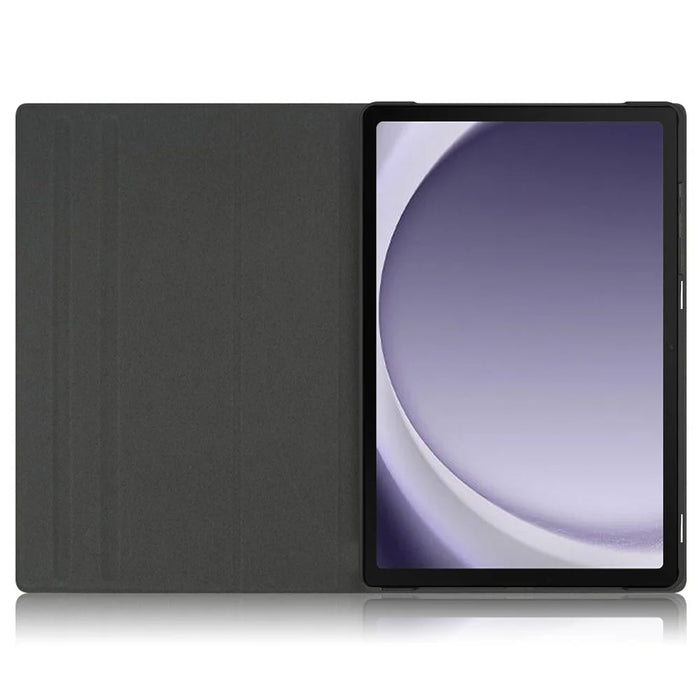 For Samsung Galaxy Tab A9+ SM-X210 SM-X216 SM-X218 Case Leather Tablet Rotary Stand Cover - Black - 2