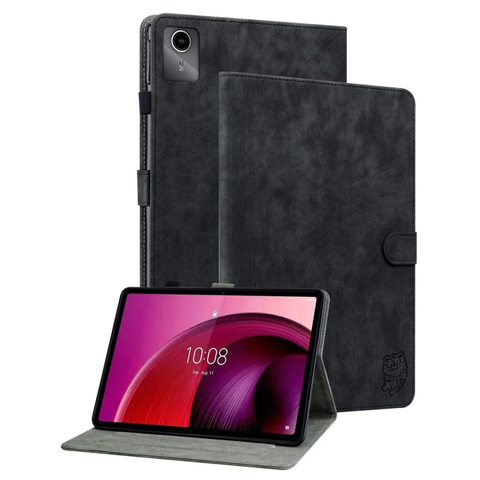 For Lenovo Tab M11 / Xiaoxin Pad 11 2024 Case Card Slots Leather Tablet Cover - Black - 1