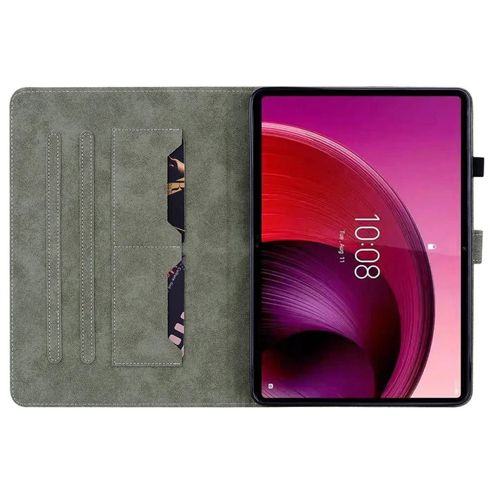 For Lenovo Tab M11 / Xiaoxin Pad 11 2024 Case Card Slots Leather Tablet Cover - Black - 2