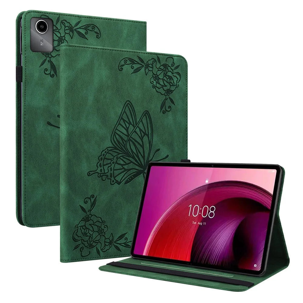 For Lenovo Tab M11 / Xiaoxin Pad 11 2024 Case Tablet Leather Cover with Card Slots - Green - 1