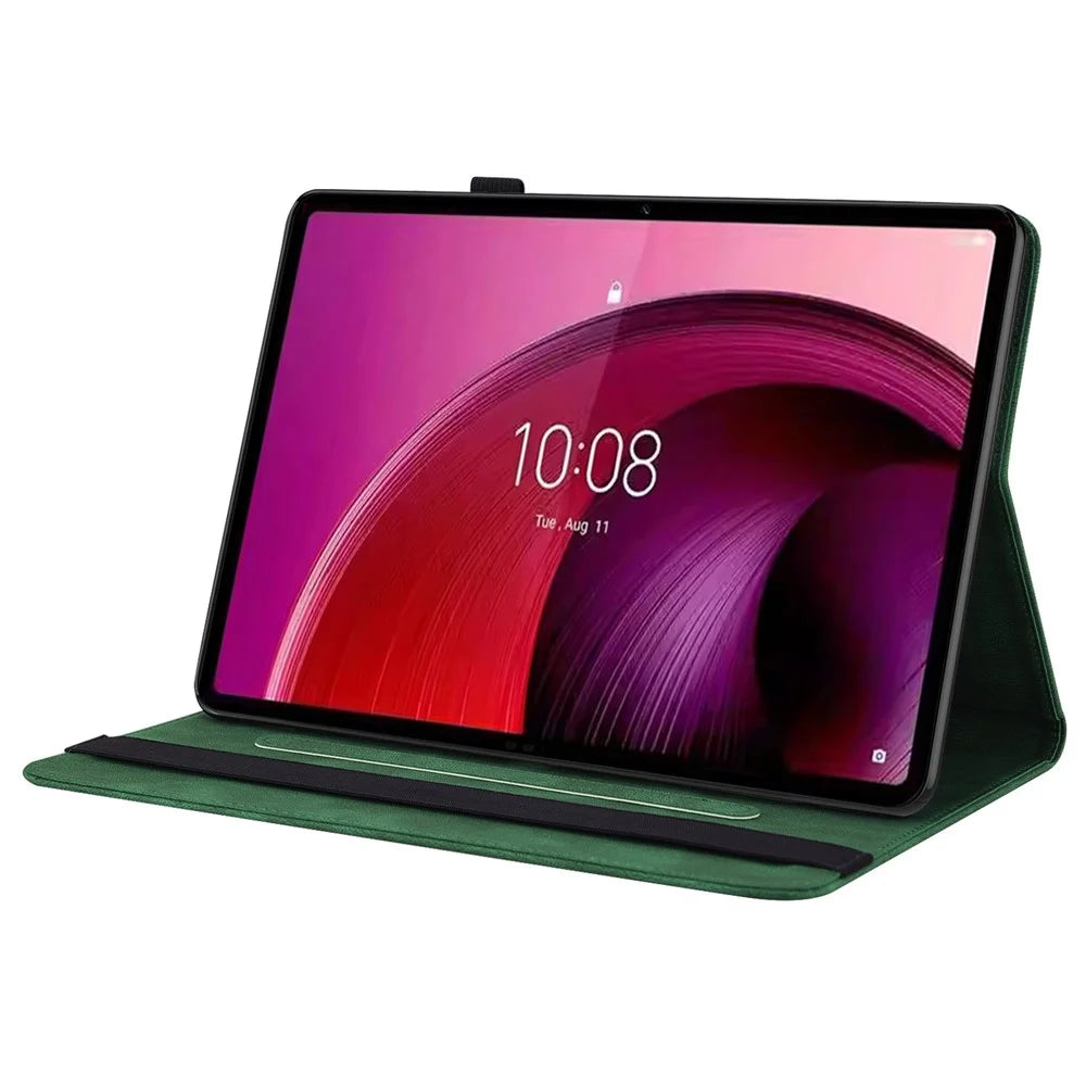 For Lenovo Tab M11 / Xiaoxin Pad 11 2024 Case Tablet Leather Cover with Card Slots - Green - 3