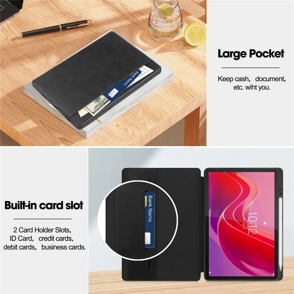 For Lenovo Tab M11 / Xiaoxin Pad 11 2024 Case Shockproof Leather Auto Wake  /  Sleep Tablet Stand Cover - Black - 3