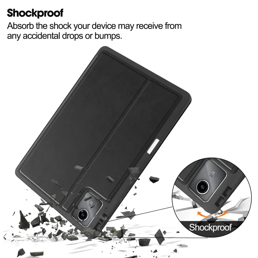 For Lenovo Tab M11 / Xiaoxin Pad 11 2024 Case Shockproof Leather Auto Wake  /  Sleep Tablet Stand Cover - Black - 5