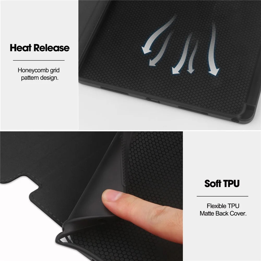 For Lenovo Tab M11 / Xiaoxin Pad 11 2024 Case Shockproof Leather Auto Wake  /  Sleep Tablet Stand Cover - Black - 7