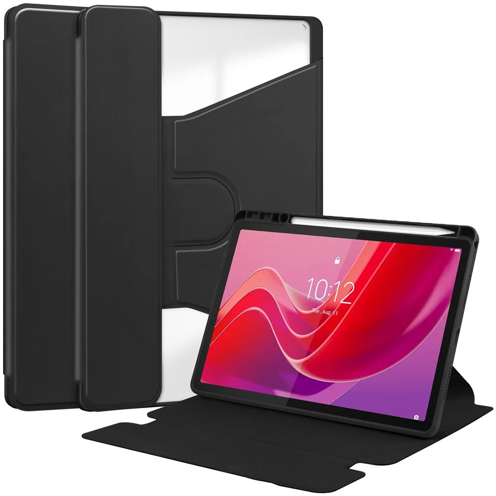 For Lenovo Idea Tab / Tab M11 / Xiaoxin Pad 11 2024 Tablet Case 360-Degree Rotating Stand Anti-fall Cover (without Keyboard) - Black - 1