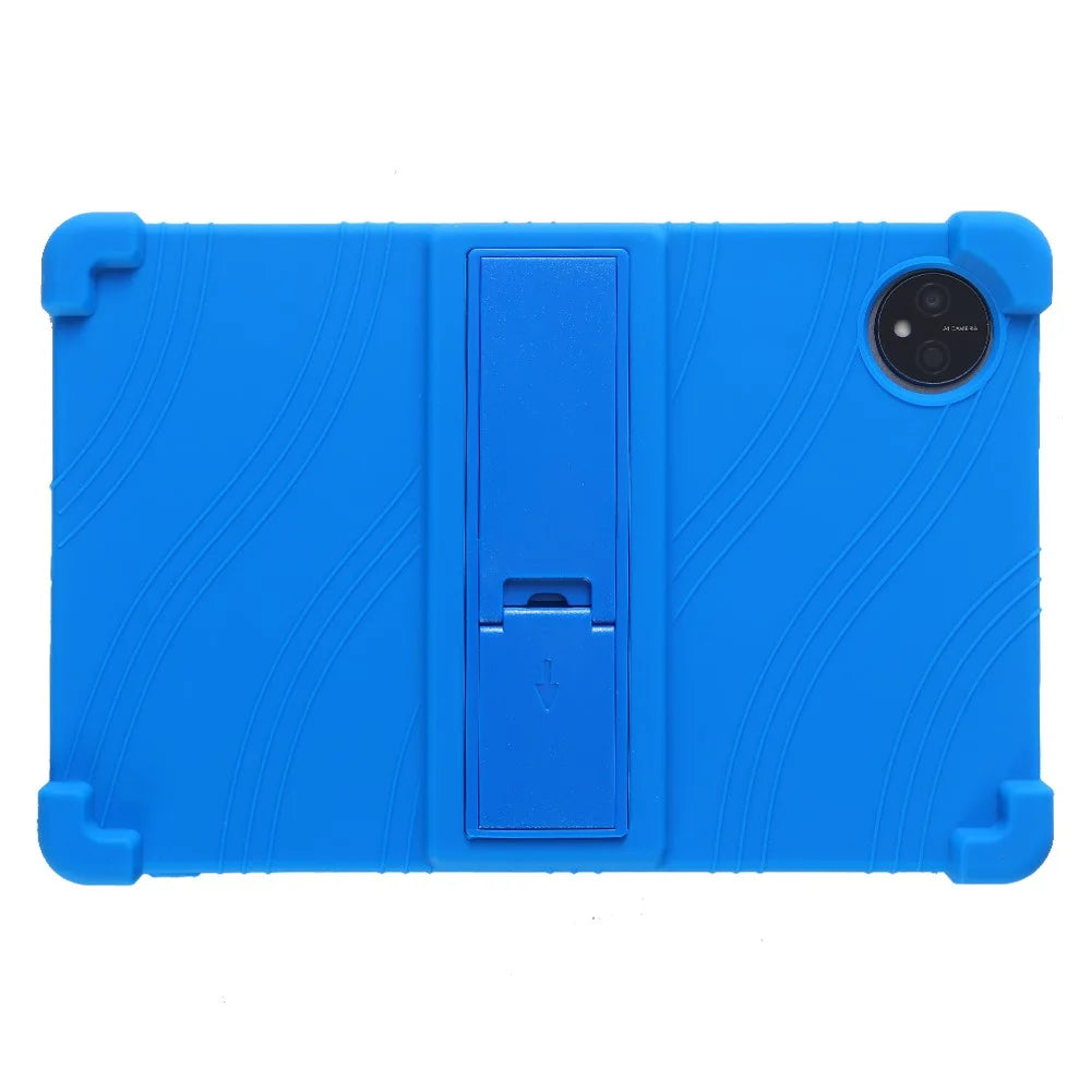 For Blackview Tab 80 10.1 (2023) Tablet Case PC Kickstand Soft Silicone Protective Cover - Dark Blue - 1