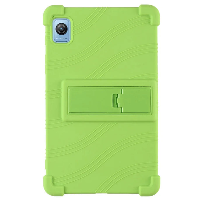 For Blackview Tab 60 Silicone Tablet Case Scratch-resistant Back Cover with PC Kickstand - Green - 1