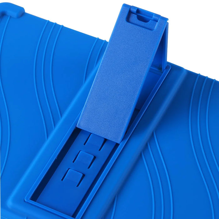 For Samsung Galaxy Tab A9+ Case PC Kickstand Anti-scratch Soft Silicone Tablet Cover - Dark Blue - 5