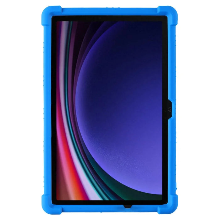 For Samsung Galaxy Tab S9 / S10 FE / S9 FE Tablet Cover Adjustable Kickstand Anti-Drop Silicone Case - Dark Blue - 2