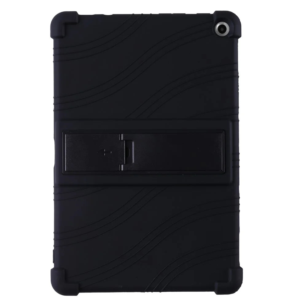 For Walmart Onn 10.1 inch (2022) Silicone Case Kickstand Anti-Scratch Tablet Cover - Black - 1