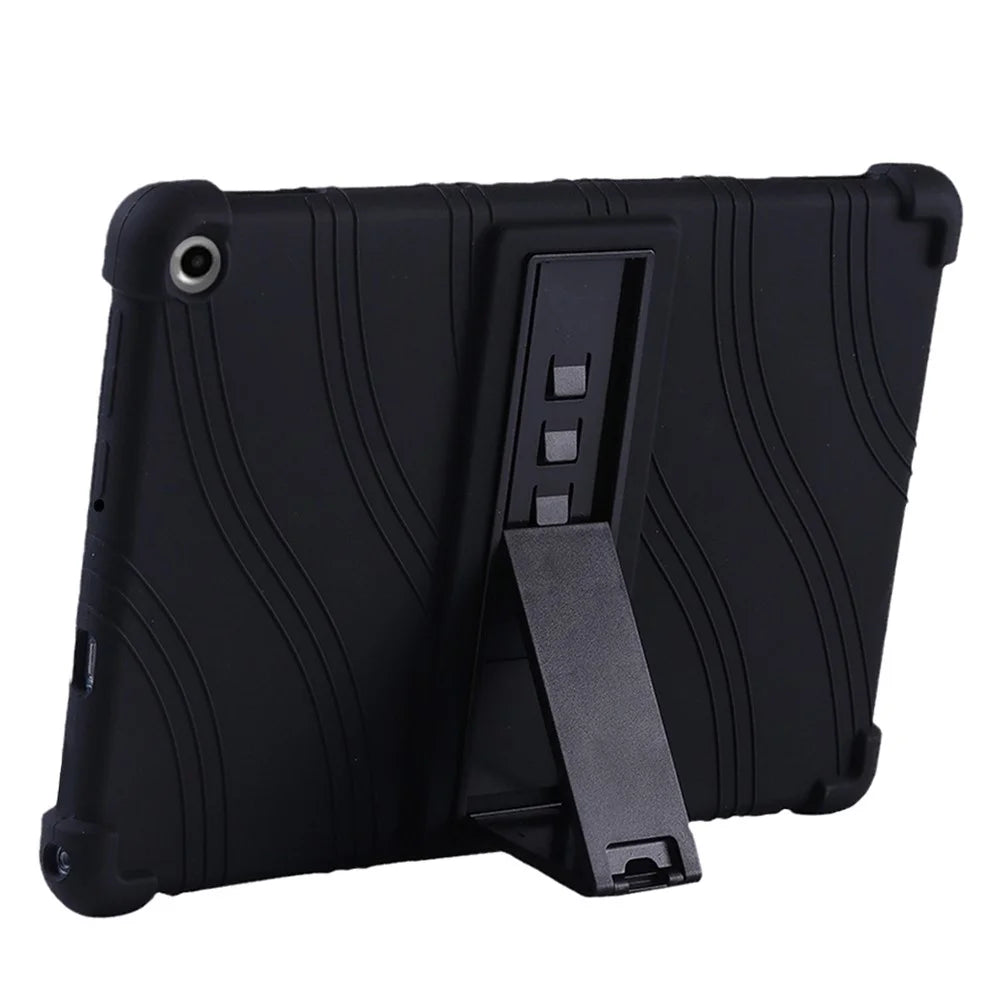 For Walmart Onn 10.1 inch (2022) Silicone Case Kickstand Anti-Scratch Tablet Cover - Black - 3