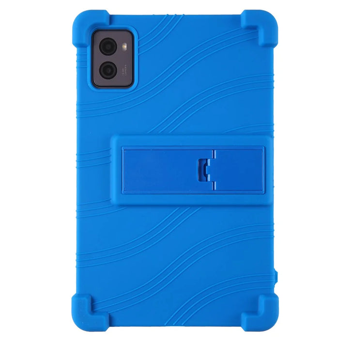 For Lenovo Legion Y700 (2023) Silicone Case Four Corners Protective Kickstand Cover - Dark Blue - 1