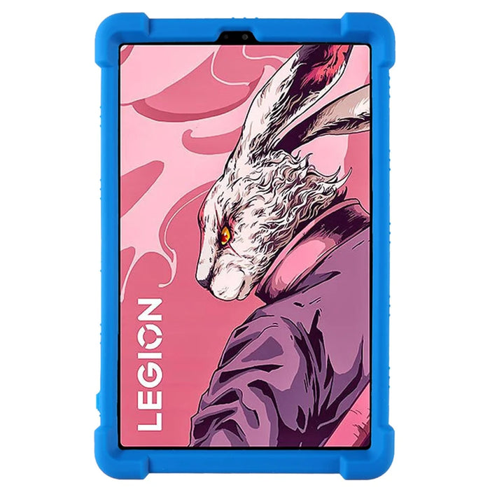 For Lenovo Legion Y700 (2023) Silicone Case Four Corners Protective Kickstand Cover - Dark Blue - 2