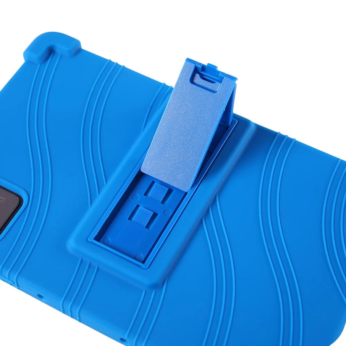 For Lenovo Legion Y700 (2023) Silicone Case Four Corners Protective Kickstand Cover - Dark Blue - 7