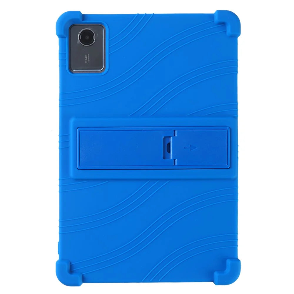 For Lenovo Tab M11 / Xiaoxin Pad 11 2024 Kickstand Case Reinforced Corners Silicone Cover - Dark Blue - 1