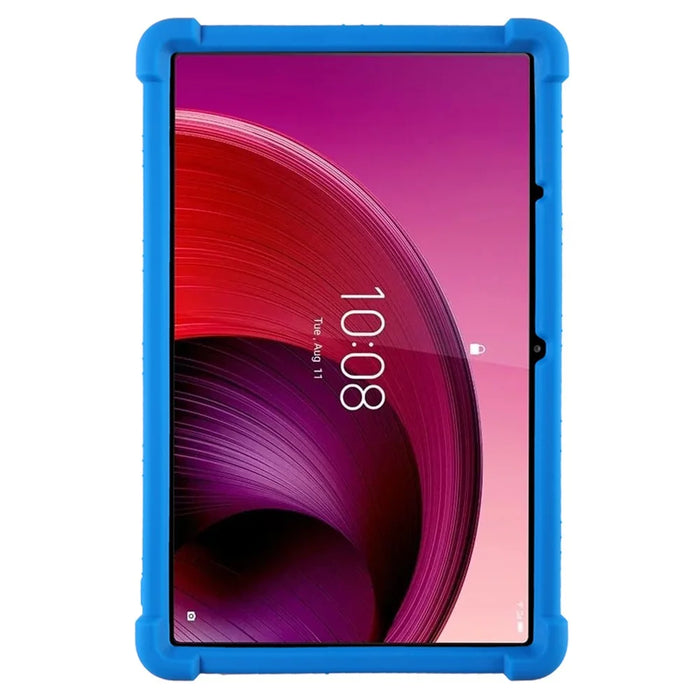 For Lenovo Tab M10 5G Silicone Protective Case Folding Kickstand Tablet Anti-drop Cover - Dark Blue - 2