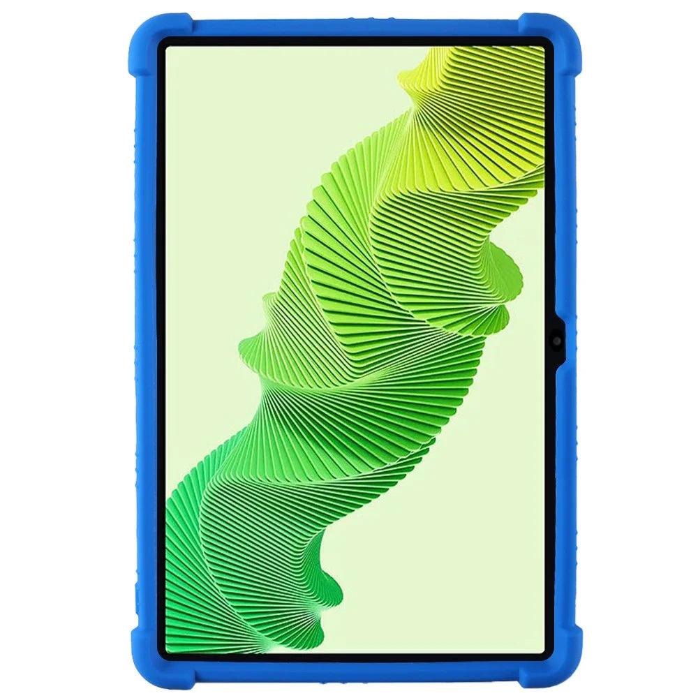 For Realme Pad 2 Case Thicken 4 Corners Drop-proof Silicone Tablet Cover with Folding Kickstand - Dark Blue - 2