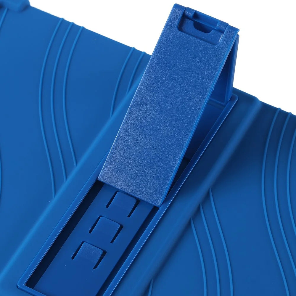 For Realme Pad 2 Case Thicken 4 Corners Drop-proof Silicone Tablet Cover with Folding Kickstand - Dark Blue - 6