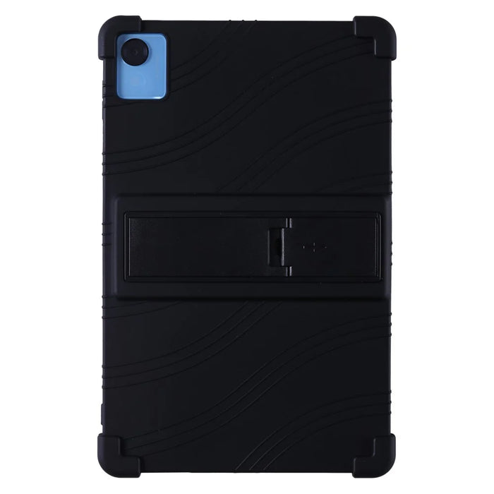 For Realme Pad X Tablet Case Shockproof Silicone Cover with Adjustable Kickstand - Black - 1