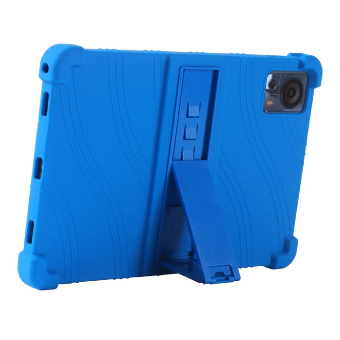 For Doogee T30 Pro 11 (2023) Case Folding Kickstand Tablet Silicone Drop-proof Cover - Dark Blue - 4