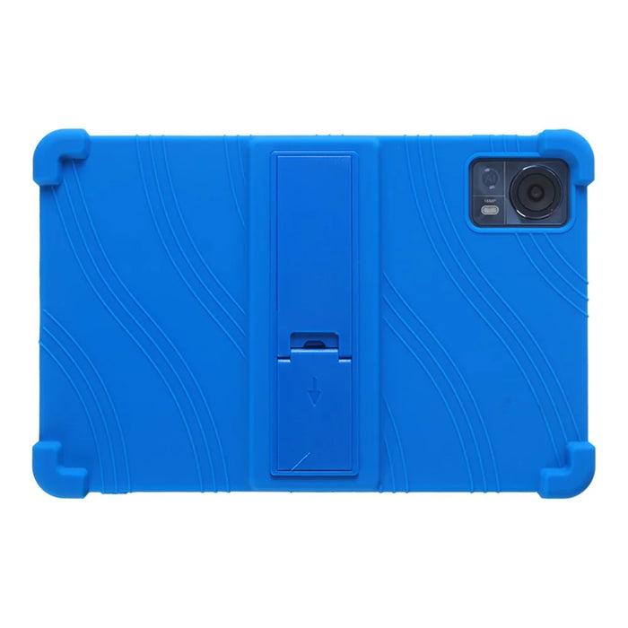 For Doogee T20 / T20S Kickstand Case Shock-Absorbing Silicone Tablet Cover - Dark Blue - 1