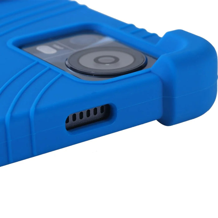For Doogee T20 / T20S Kickstand Case Shock-Absorbing Silicone Tablet Cover - Dark Blue - 2