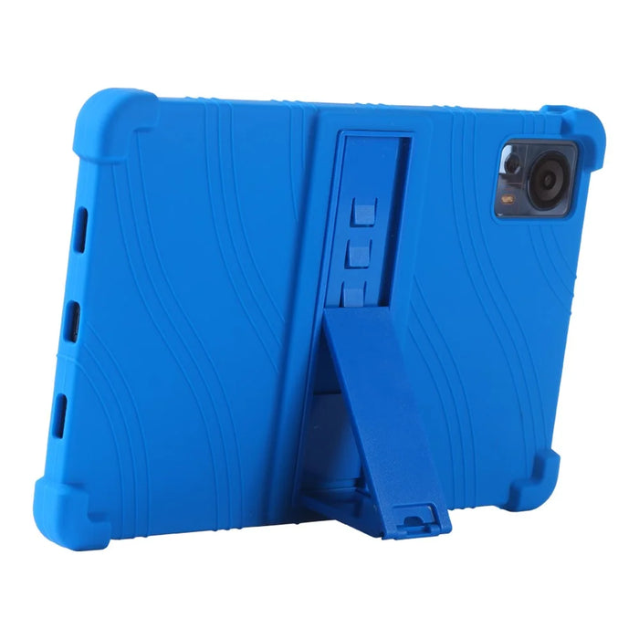 For Doogee T20 / T20S Kickstand Case Shock-Absorbing Silicone Tablet Cover - Dark Blue - 6