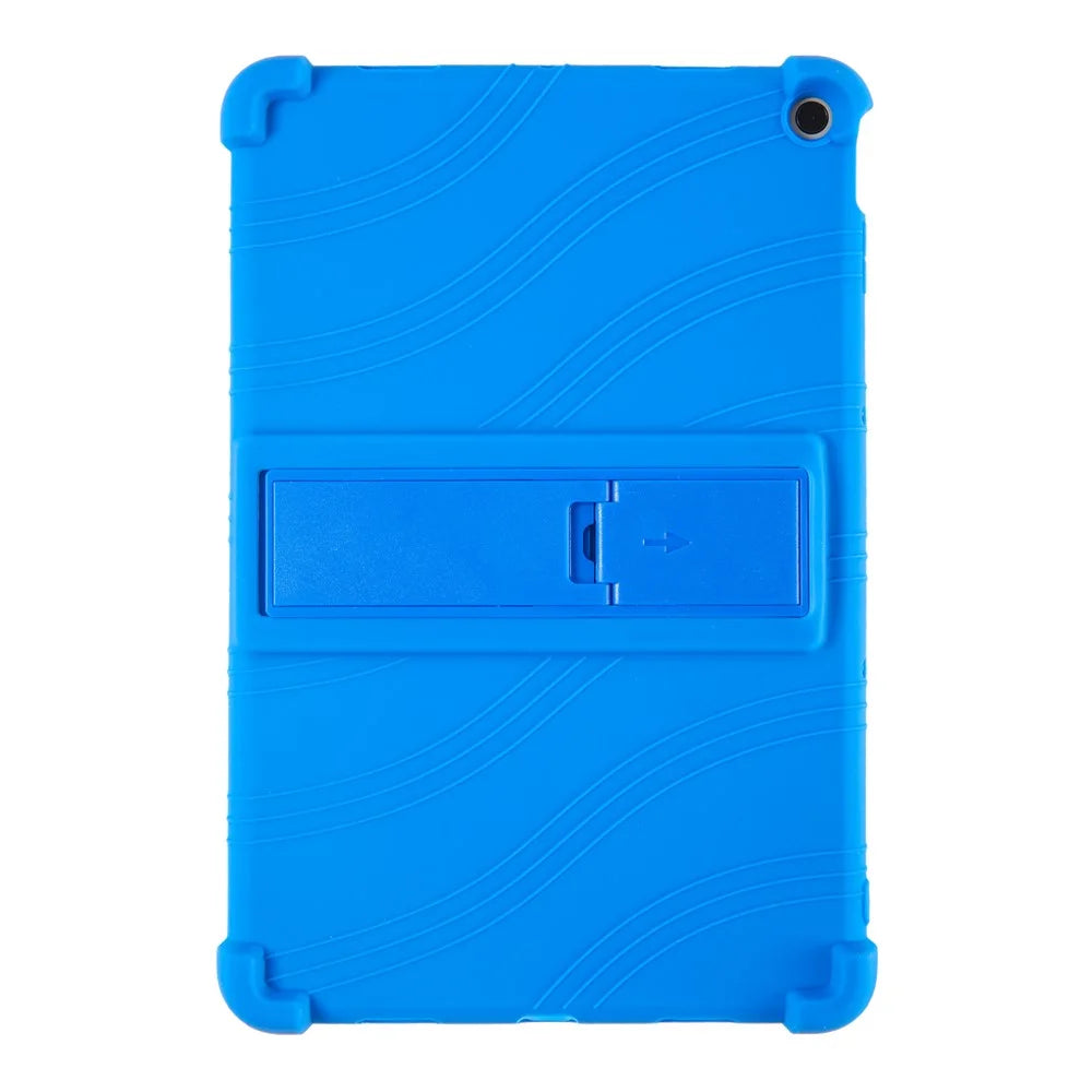 For Google Pixel Tablet Silicone Case Folding Kickstand Tablet Shockproof Cover - Dark Blue - 1